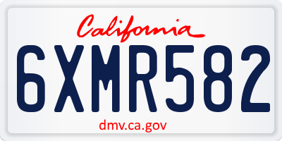 CA license plate 6XMR582