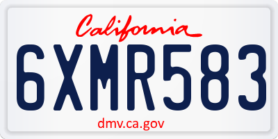 CA license plate 6XMR583