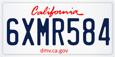CA license plate 6XMR584