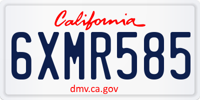 CA license plate 6XMR585