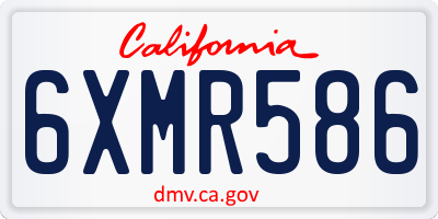 CA license plate 6XMR586