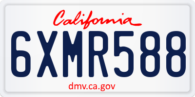 CA license plate 6XMR588