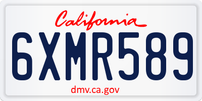 CA license plate 6XMR589