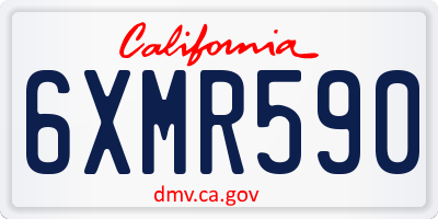 CA license plate 6XMR590