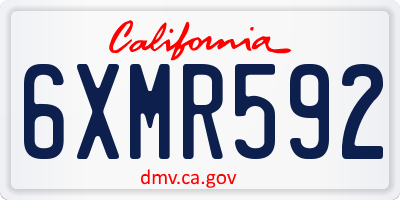 CA license plate 6XMR592