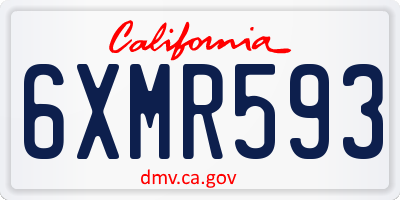 CA license plate 6XMR593
