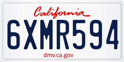 CA license plate 6XMR594