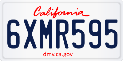 CA license plate 6XMR595
