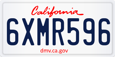 CA license plate 6XMR596