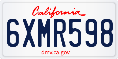 CA license plate 6XMR598