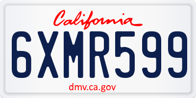 CA license plate 6XMR599