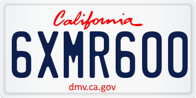 CA license plate 6XMR600