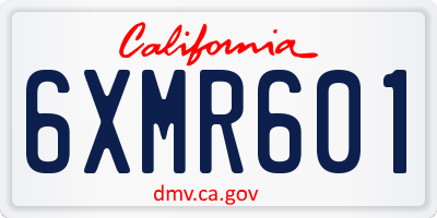 CA license plate 6XMR601