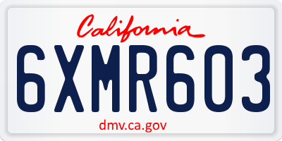 CA license plate 6XMR603