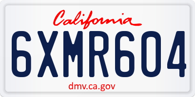 CA license plate 6XMR604
