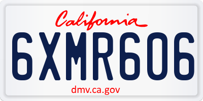 CA license plate 6XMR606