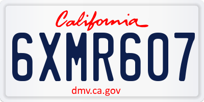 CA license plate 6XMR607