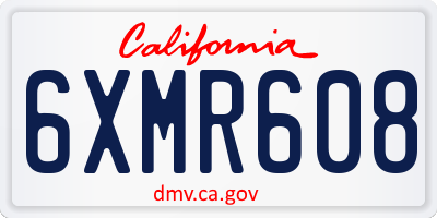 CA license plate 6XMR608