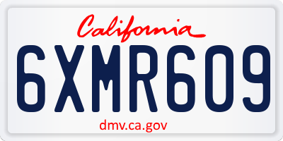CA license plate 6XMR609