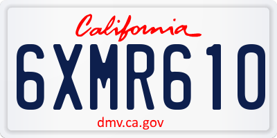 CA license plate 6XMR610