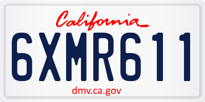 CA license plate 6XMR611