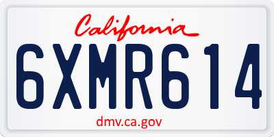 CA license plate 6XMR614