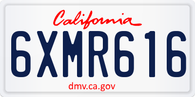 CA license plate 6XMR616