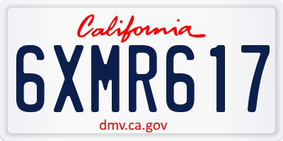 CA license plate 6XMR617