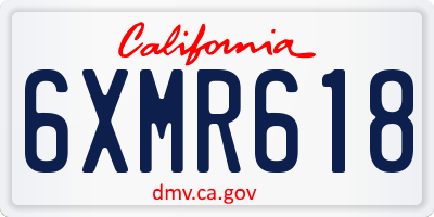 CA license plate 6XMR618