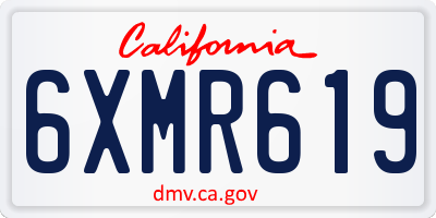 CA license plate 6XMR619