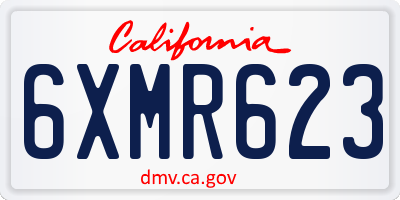 CA license plate 6XMR623