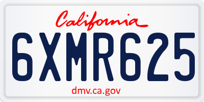 CA license plate 6XMR625
