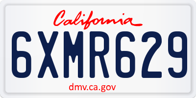 CA license plate 6XMR629