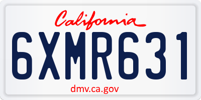 CA license plate 6XMR631