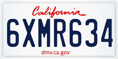 CA license plate 6XMR634