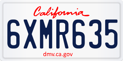 CA license plate 6XMR635