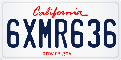 CA license plate 6XMR636
