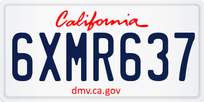 CA license plate 6XMR637