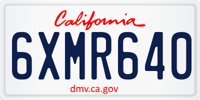 CA license plate 6XMR640