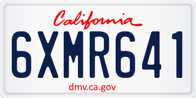 CA license plate 6XMR641