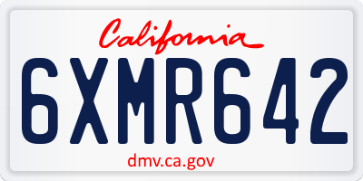 CA license plate 6XMR642