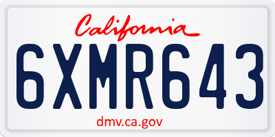 CA license plate 6XMR643