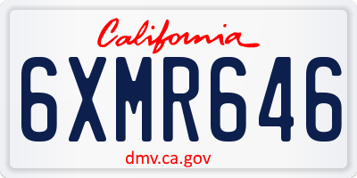 CA license plate 6XMR646