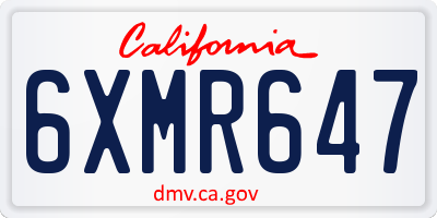 CA license plate 6XMR647