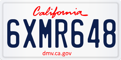 CA license plate 6XMR648