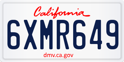 CA license plate 6XMR649