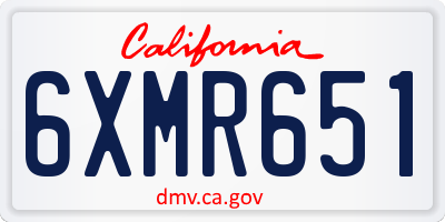 CA license plate 6XMR651