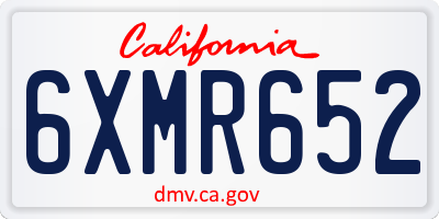 CA license plate 6XMR652