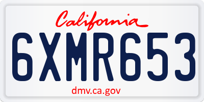 CA license plate 6XMR653