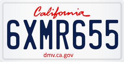 CA license plate 6XMR655